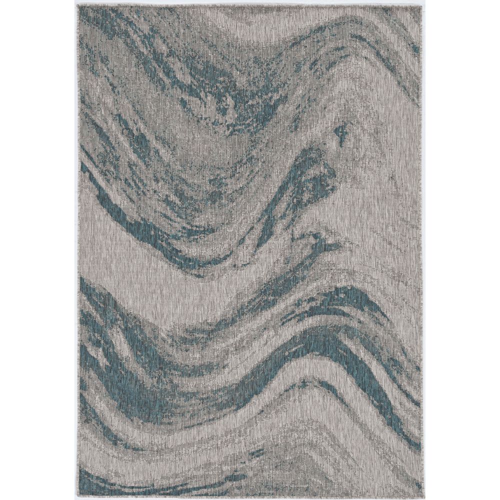 KAS 5765 Provo 5 ft. 3 in. X 7 ft. 7 in. Area Rug in Grey/Teal Strokes